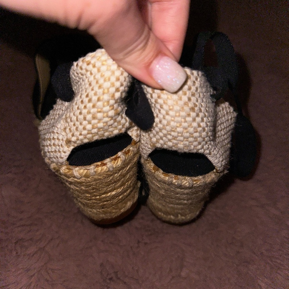 L.K. Bennett London women’s black espadrille wedge sandal 41 summer boho - Picture 5 of 9